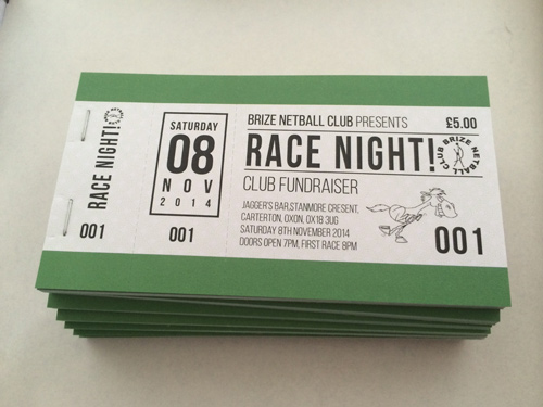 race night ticket design