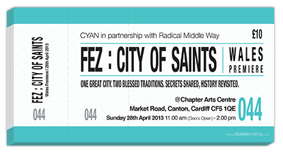 Fez city of saint printed tickets