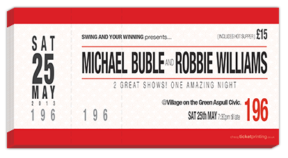 tickets for Michael Buble and Robbie Williams in Manchester